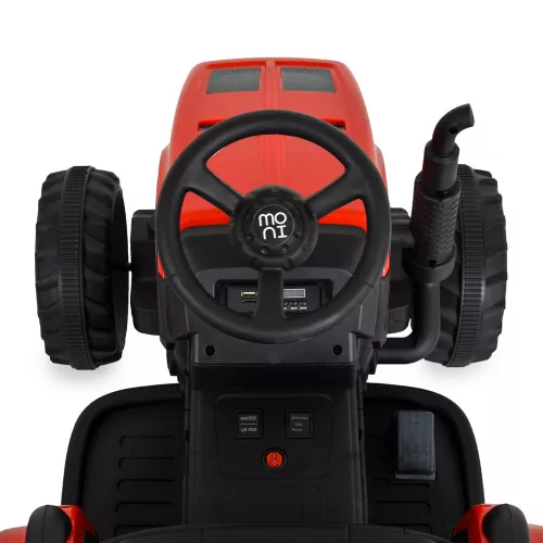 BO DALLAS električni traktor s prikolicom 12V 140cm CRVENI