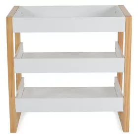   Drevený prebaľovací pult TIMBER s poličkou BIELY/PRÍRODNÝ