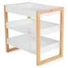 Drevený prebaľovací pult TIMBER s poličkou BIELY/PRÍRODNÝ