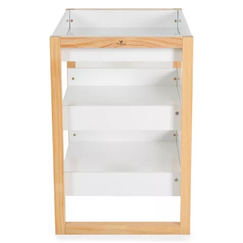 Drevený prebaľovací pult TIMBER s poličkou BIELY/PRÍRODNÝ