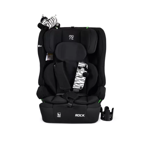 ROCK autós ülés 76-150cm, 2játékkal, pohártartó, belső öv, isofix nélkül FEKETE