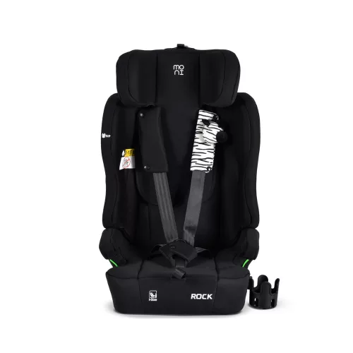 ROCK autós ülés 76-150cm, 2játékkal, pohártartó, belső öv, isofix nélkül FEKETE