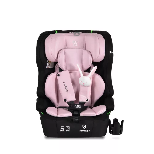 SECURITY autós ülés belső övvel, isofix, ajándék 2plüss+párna 76-150cm PINK