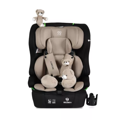 SECURITY autós ülés belső övvel, isofix, ajándék 2plüss+párna 76-150cm BÉZS