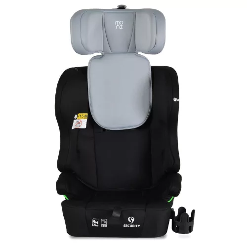 SECURITY autós ülés belső övvel, isofix, ajándék 2plüss+párna 76-150cm SZÜRKE