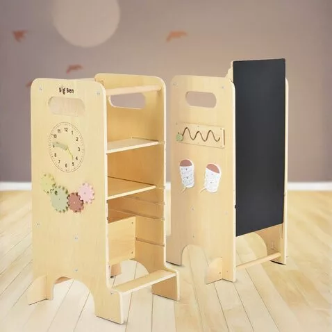 BIG BEN Lernturm aus Holz mit Rutsche, 4-in-1