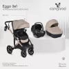 EGGO 3in1 Prémium babakocsi szett kemény mózes+autós hordozó textilbőr BÉZS