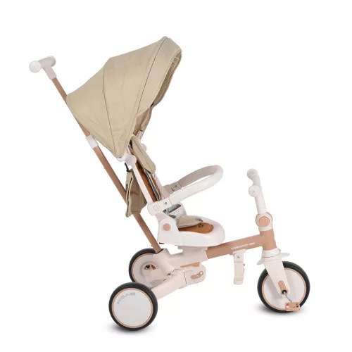 Trojkolka COMPACTO NEW 3 ÎN 1 multifunkčná, konvertibilná na bicykli BEJ