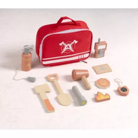 MONI BAG Holz-Feuerlöscher-Set, 10-teilig, ROT