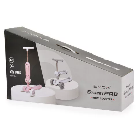 STREETPRO roller 2in1 üléssel, zenél, 30kg-ig PINK