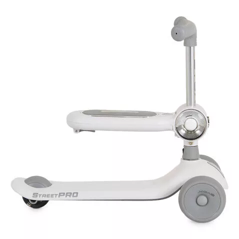 STREETPRO roller 2in1 üléssel, zenél, 30kg-ig SZÜRKE