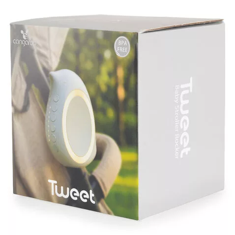 TWEET babakocsi ringató, fehér zajjal, hangokkal, madárka alakú FEHÉR
