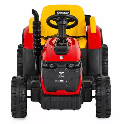 BO TERRON traktor 4 kerekű trélerrel 12V két motoros PIROS