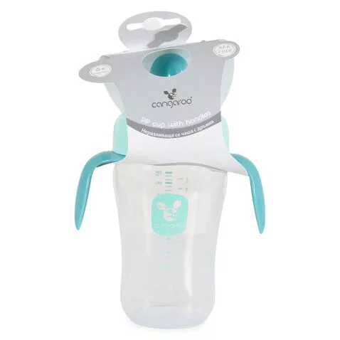CUP csőrös itatópohár kiömlés mentes 270ml KÉK