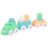 MOCHTOYS Play&Squish puha vonat és kocka szett 12db PASZTELL
