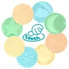 MOCHTOYS Play&Squish Sinnesmatte – runde Tastfliesen, 8 Stück, Pastellfarben