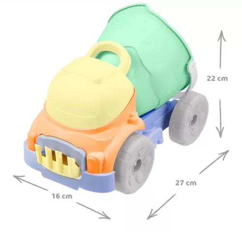 MOCHTOYS homokozó szett 6 részes, vödrös dömperrel PASZTELL ZÖLD/SÁRGA