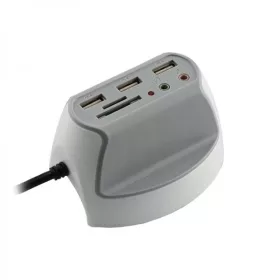   Sbox DH-1 stolný hub 3xUSB2.0 + 2x3,5 mm + čítačka SD kariet