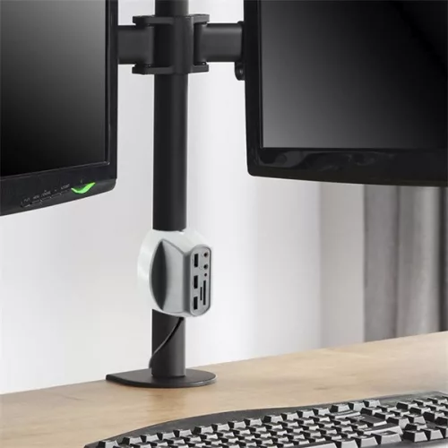 Sbox DH-1 stolný hub 3xUSB2.0 + 2x3,5 mm + čítačka SD kariet