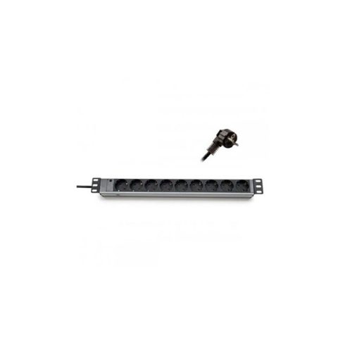 KE-Line 19" elosztópanel 9x250V, kontrol LED-del, 1U, 2,3m