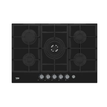   Beko HILW75235S fekete, beépíthető, gáz, főzőzóna: 4 +1 wok égőfej, beépíthető méret: 56cm, főzőlap
