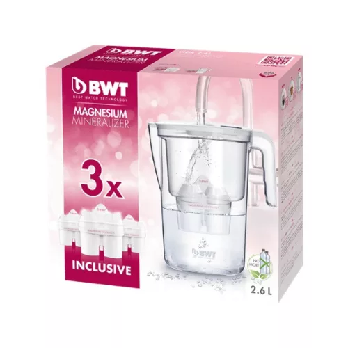 BWT Vida 815485 2,6 l filtračná kanvica na vodu s 3 manuálnymi filtrami