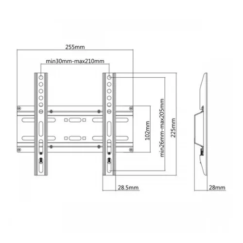 Sbox PLB-2522F 23"-42" VESA 200x200 fix fali konzol