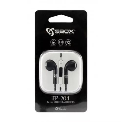 Sbox IEP-204B fekete mikrofonos fülhallgató