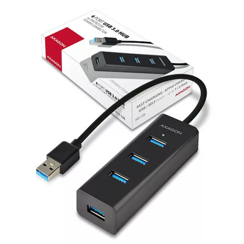Axagon HUE-S2B 4-portový USB 3.0 rýchlonabíjací HUB