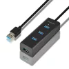 Axagon HUE-S2BL 4-portový USB 3.0 rýchlonabíjací HUB s dlhým káblom