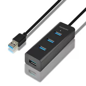   Axagon HUE-S2BL 4-portový USB 3.0 rýchlonabíjací HUB s dlhým káblom