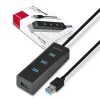 Axagon HUE-S2BL 4-portový USB 3.0 rýchlonabíjací HUB s dlhým káblom