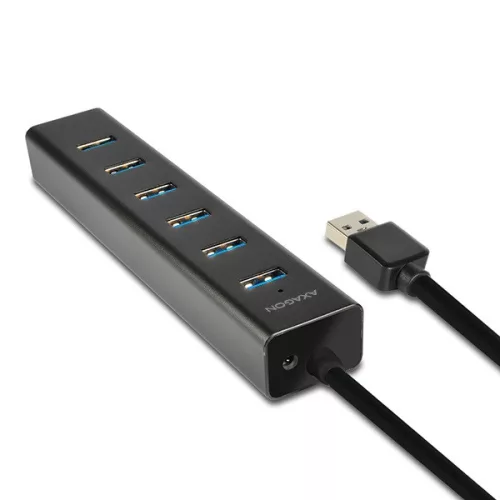 Axagon HUE-SA7BP 7-portový USB 3.0 rýchlonabíjací HUB čierny