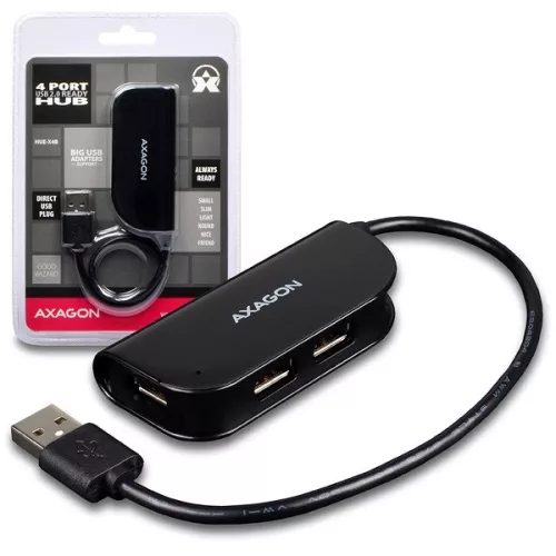 Axagon HUE-X4B 4-portový USB 2.0 čierny HUB