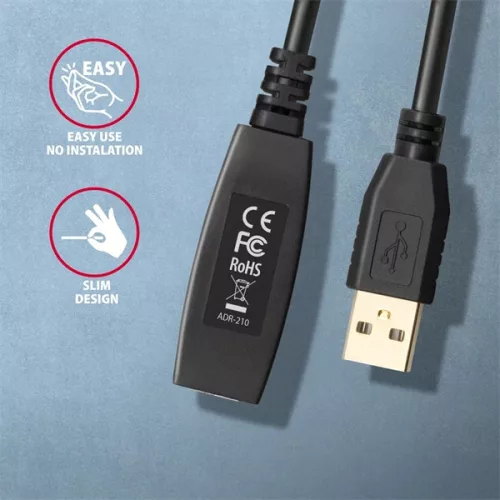 Axagon ADR-210 aktív USB hosszabbító kábel 10m