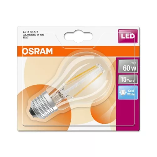 OSRAM LED STAR CL A FIL 60 7W/840 E27 filamentový LED svetelný zdroj
