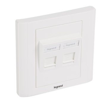   Legrand 632797 2xRJ45 Keystone port fogadására Linkeo süllyesztett szerelvény