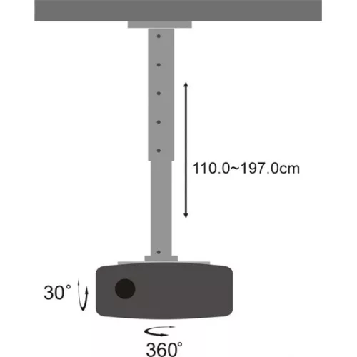 Sbox PM-200XL dönthető, forgatható mennyezeti projektortartó