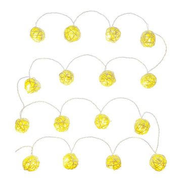   Retlux RXL 248 16 LED/2x AA/meleg fehér rattan golyók karácsonyi gömbfüzér