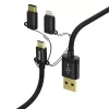 Dátový kábel Hama 183348, 1 m, micro USB / Type-C / Lightning, 3 v 1, čierny