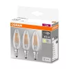 LED sviečková žiarovka Osram Base s čírym skleneným tienidlom/4W/470lm/2700K/E14/v krabičke 3 ks
