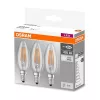 LED sviečková žiarovka Osram Base s čírym skleneným tienidlom/4W/470lm/4000K/E14/v krabičke 3 ks