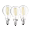 Osram tienidlo s priehľadným sklom/4W/470lm/2700K/E14 LED malá guľová žiarovka 3 ks