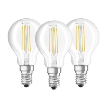   Osram Base átlátszó üveg búra/4W/470lm/2700K/E14 LED kisgömb izzó 3 db