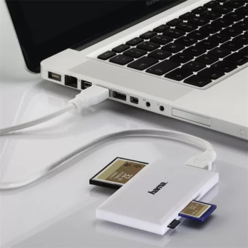 Hama 181017 "Slim" USB 3.0 superrýchla biela čítačka viacerých kariet