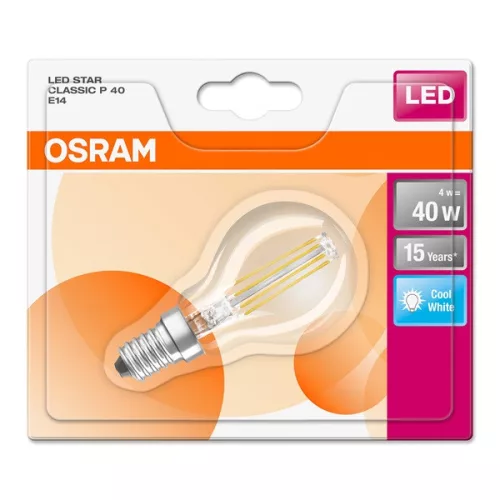 OSRAM LED STAR CL P FIL 40 4,5W/840 E14 filamentový LED zdroj svetla