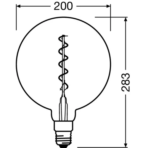Osram Vintage číre sklenené tienidlo/5W/300lm/2000K/E27 LED guľová žiarovka