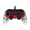 Nacon 2804955 Compact PS4 vezetékes átlátszó-halványpiros kontroller
