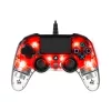 Nacon 2804955 Compact PS4 vezetékes átlátszó-halványpiros kontroller