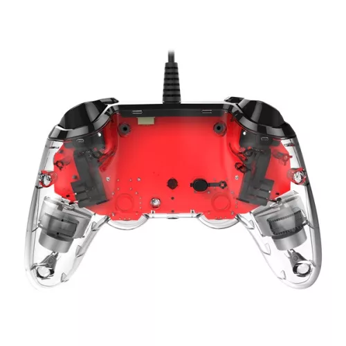 Nacon 2804955 Compact PS4 vezetékes átlátszó-halványpiros kontroller
